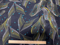 Abstract Yellow & White Leaf in Blue | Italian Silk | Made in Italy