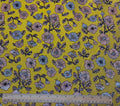 Yellow Metallic with Pink and Blue Floral | Italian Silk Blend | Made in Italy