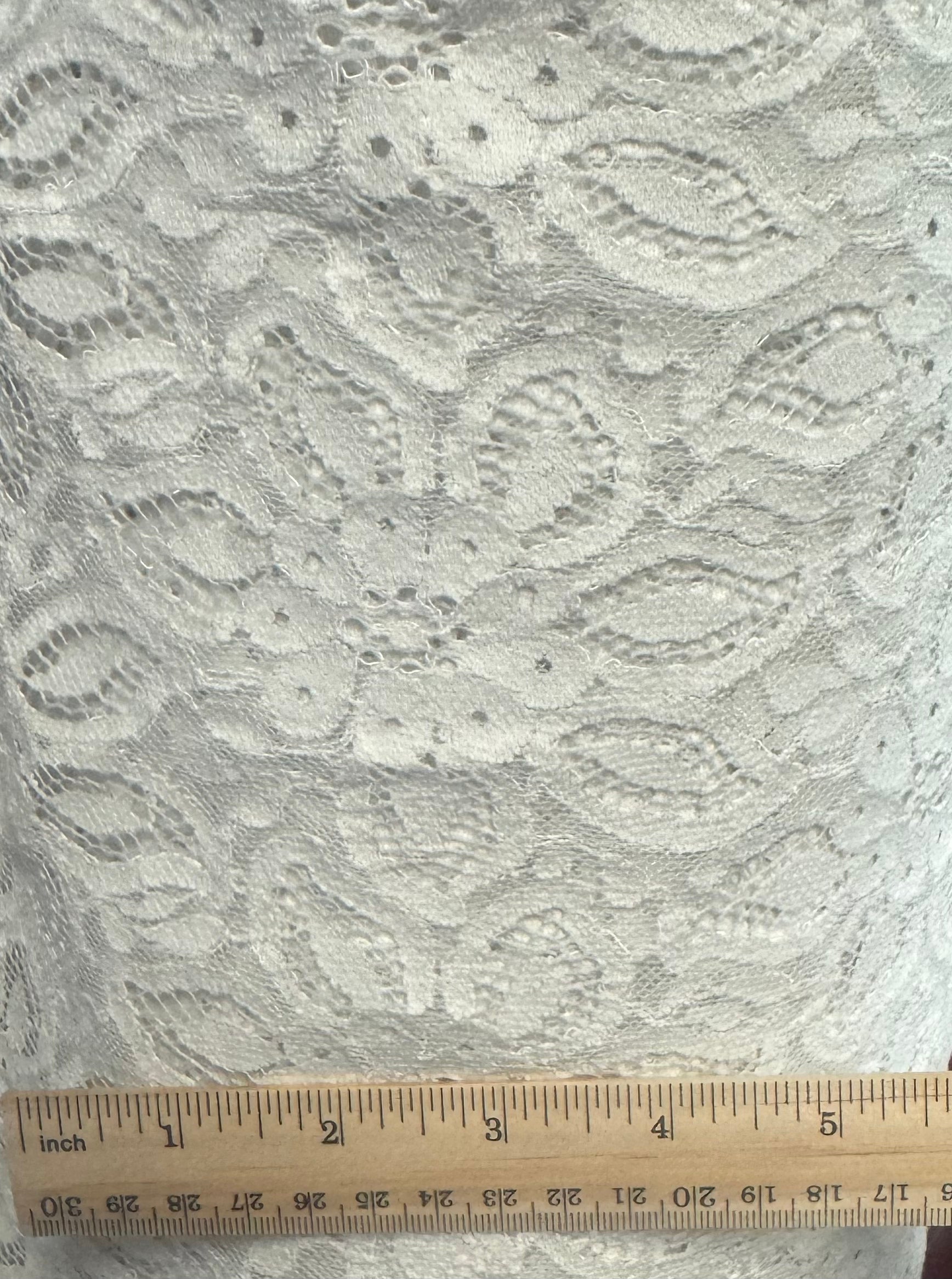 Ivory Lace with Silver Foil | Silk Cotton Blend | Made in Italy