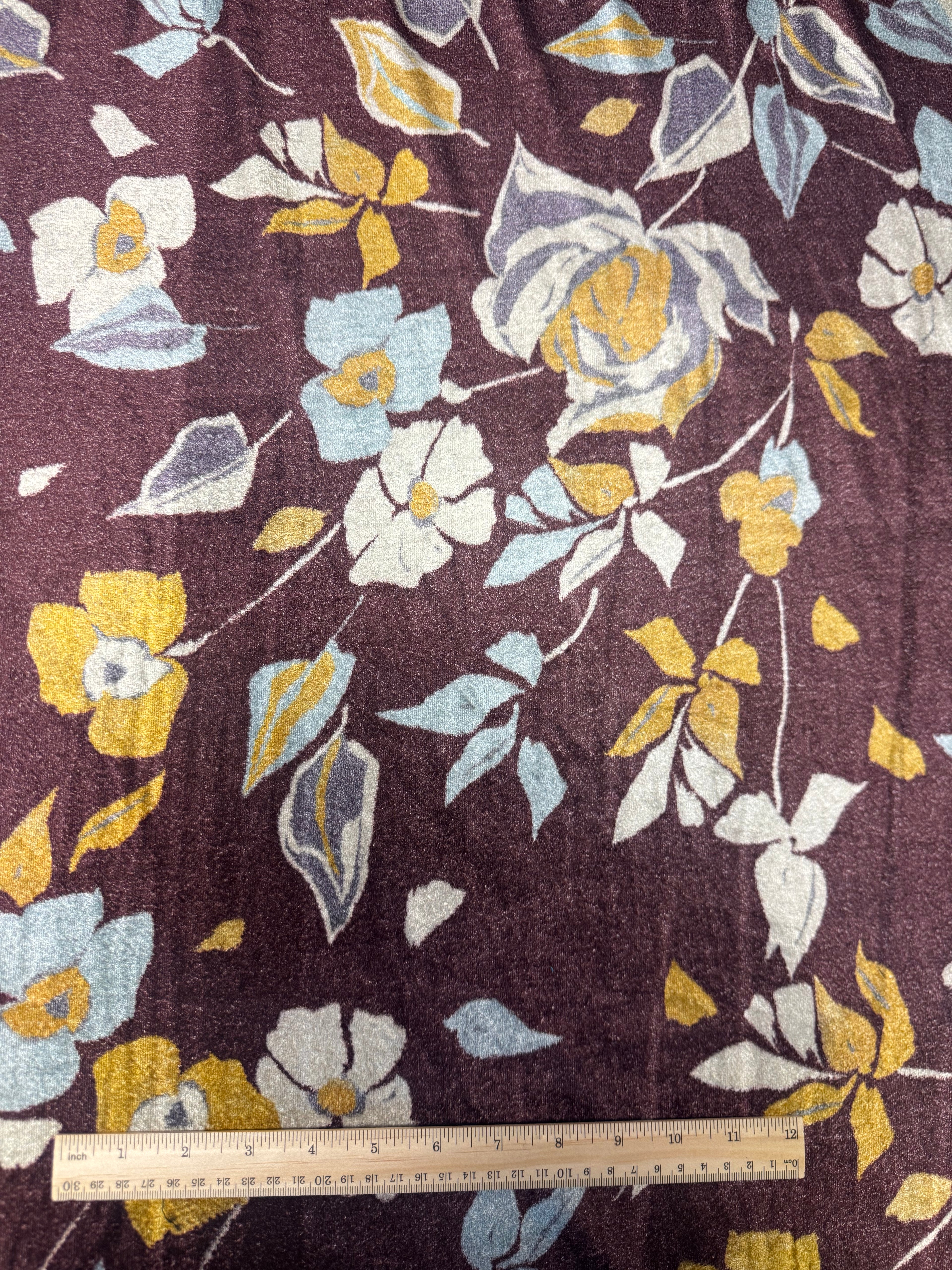 Cream with Brown and Orange | Buttery Velvet | Made in Italy