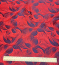 Iridescent Red Floral | Silk Poly Blend | Made in Italy