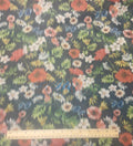 Multi Color Florals in Dark | Chine Poly Fabric | Made in Italy