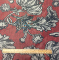 Red Floral | Chine Poly Fabric| Made in Italy