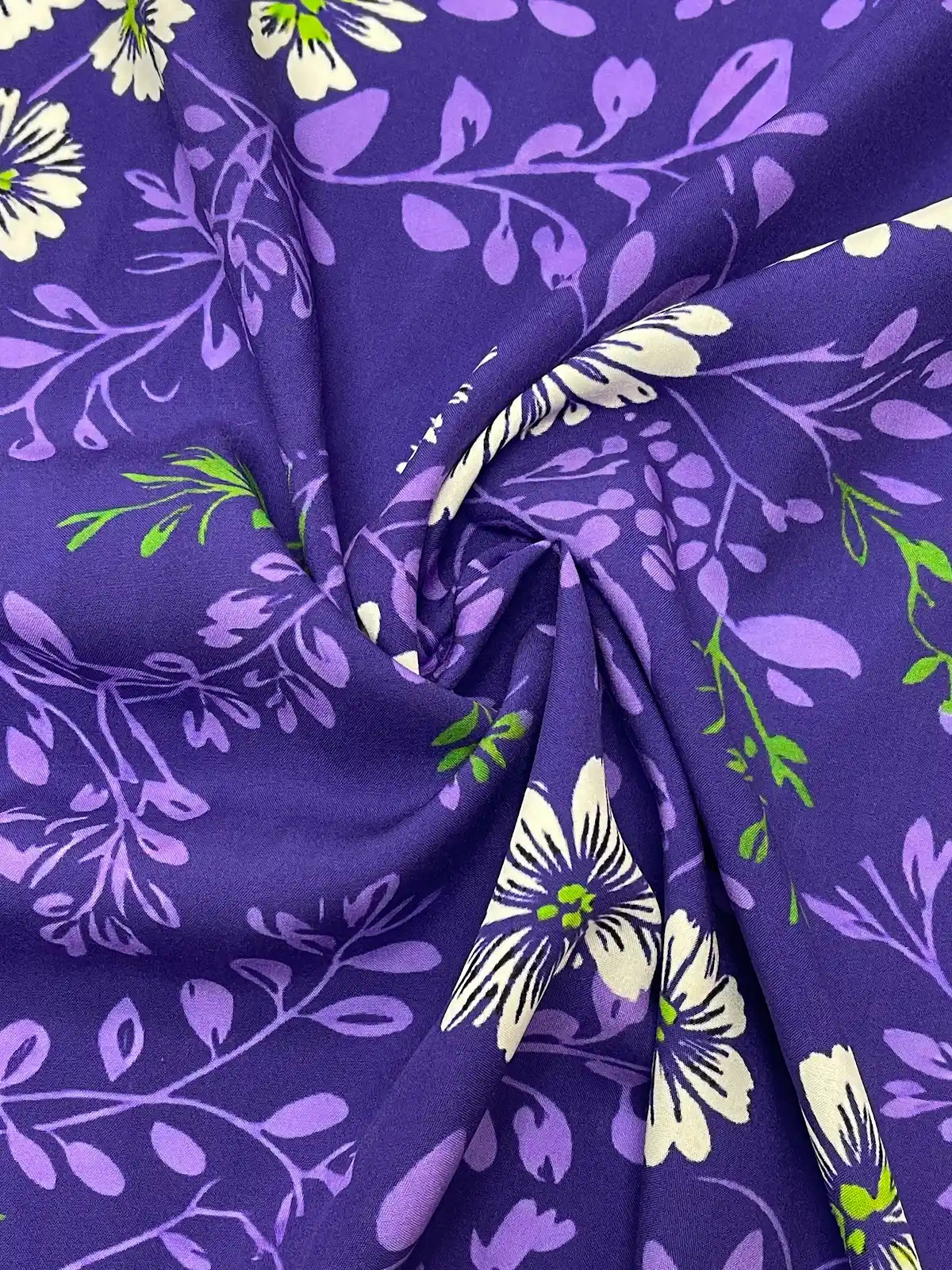 Floral & Vines Print in Violet | Viscose