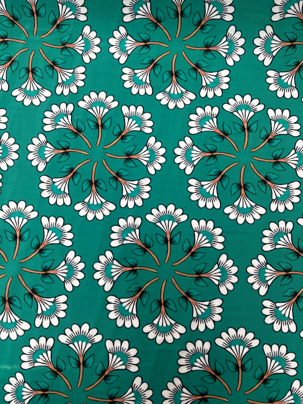 Floral Kaleidoscope Print in Green | Viscose