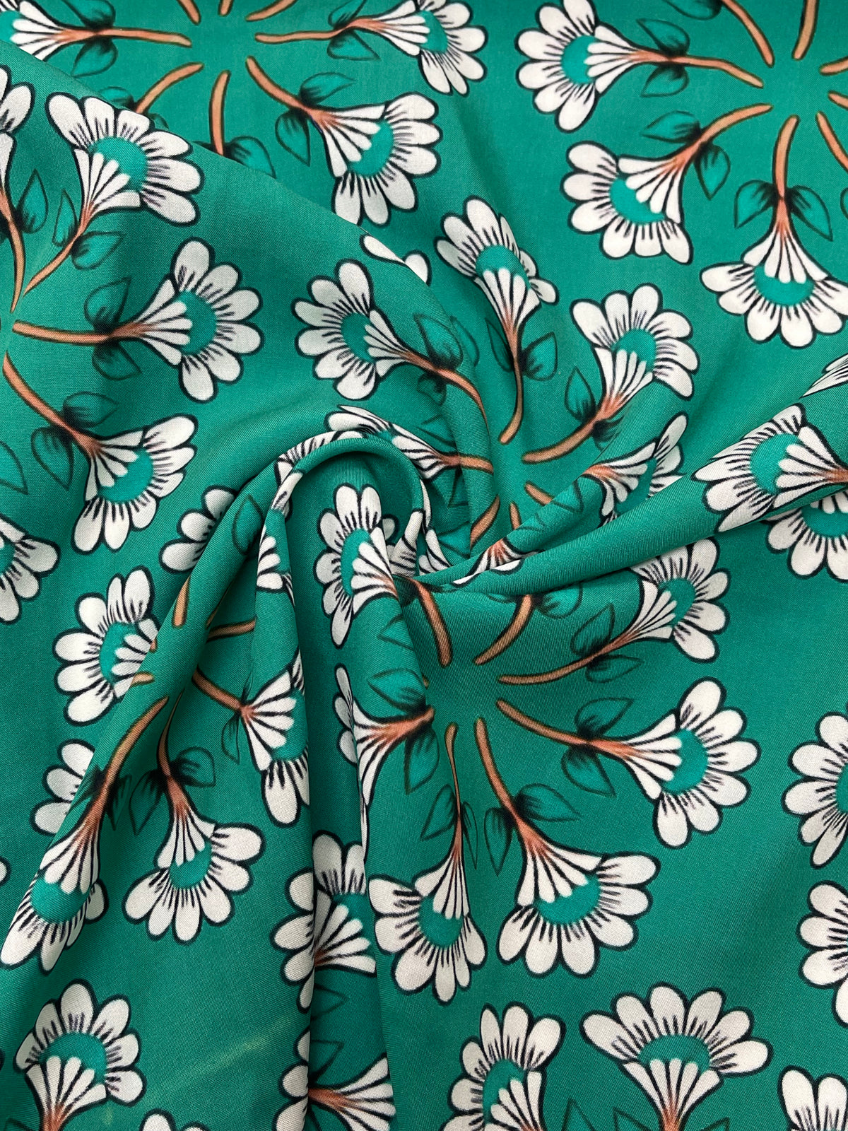 Floral Kaleidoscope Print in Green | Viscose