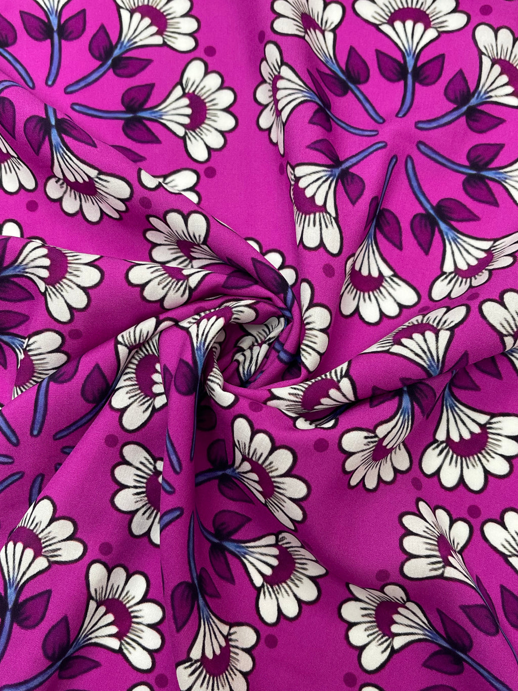Floral Kaleidoscope Print in Magenta | Viscose