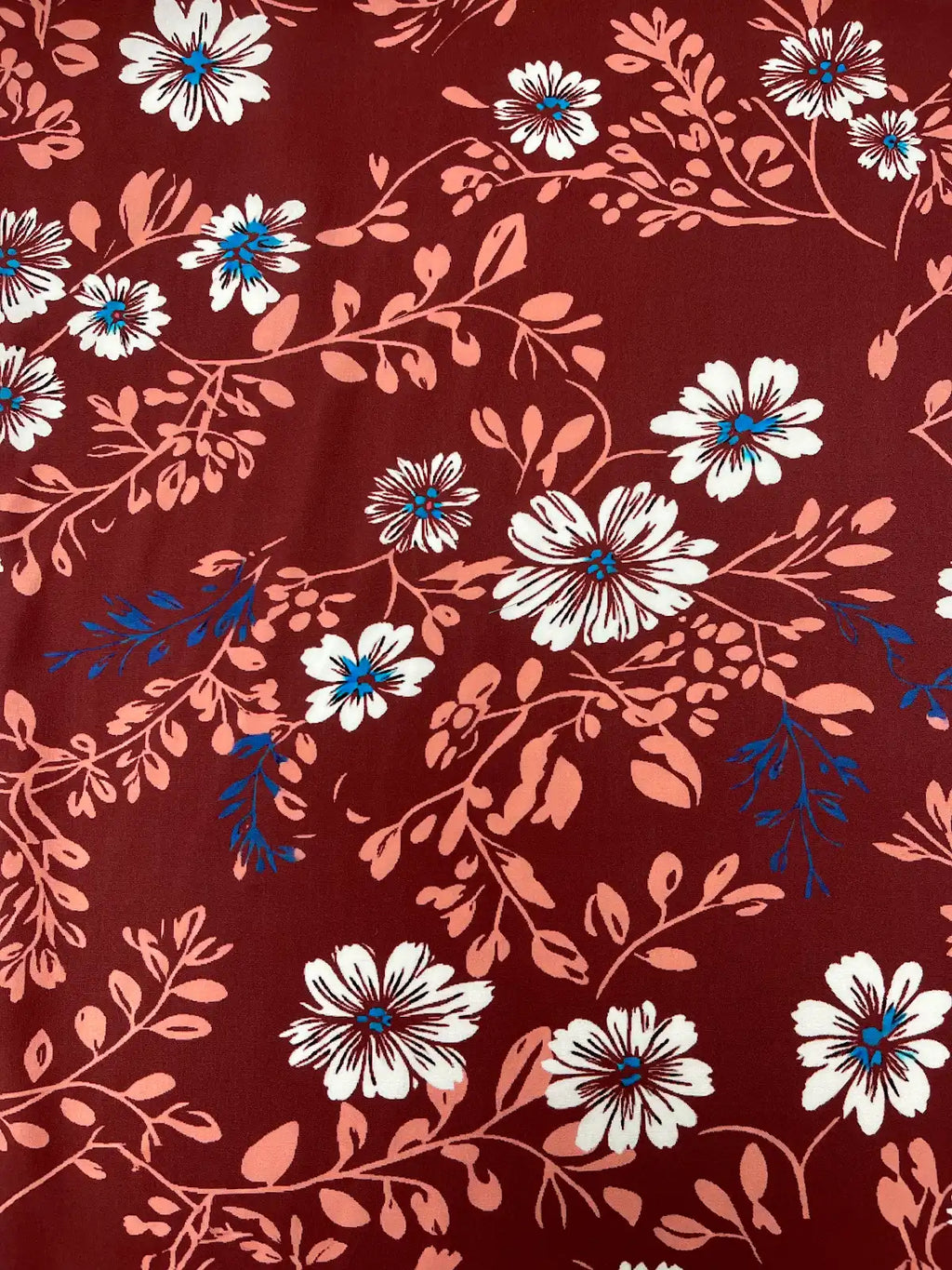 Floral & Vines Print in Rust | Viscose