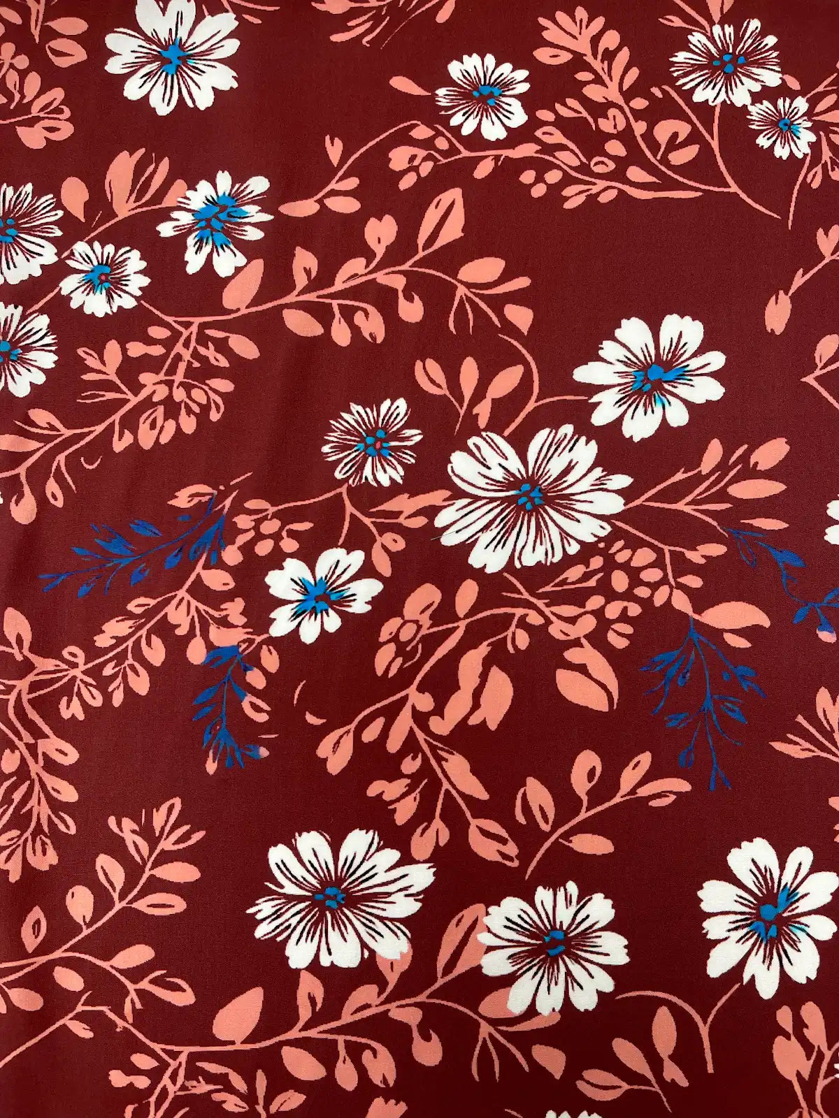Floral & Vines Print in Rust | Viscose