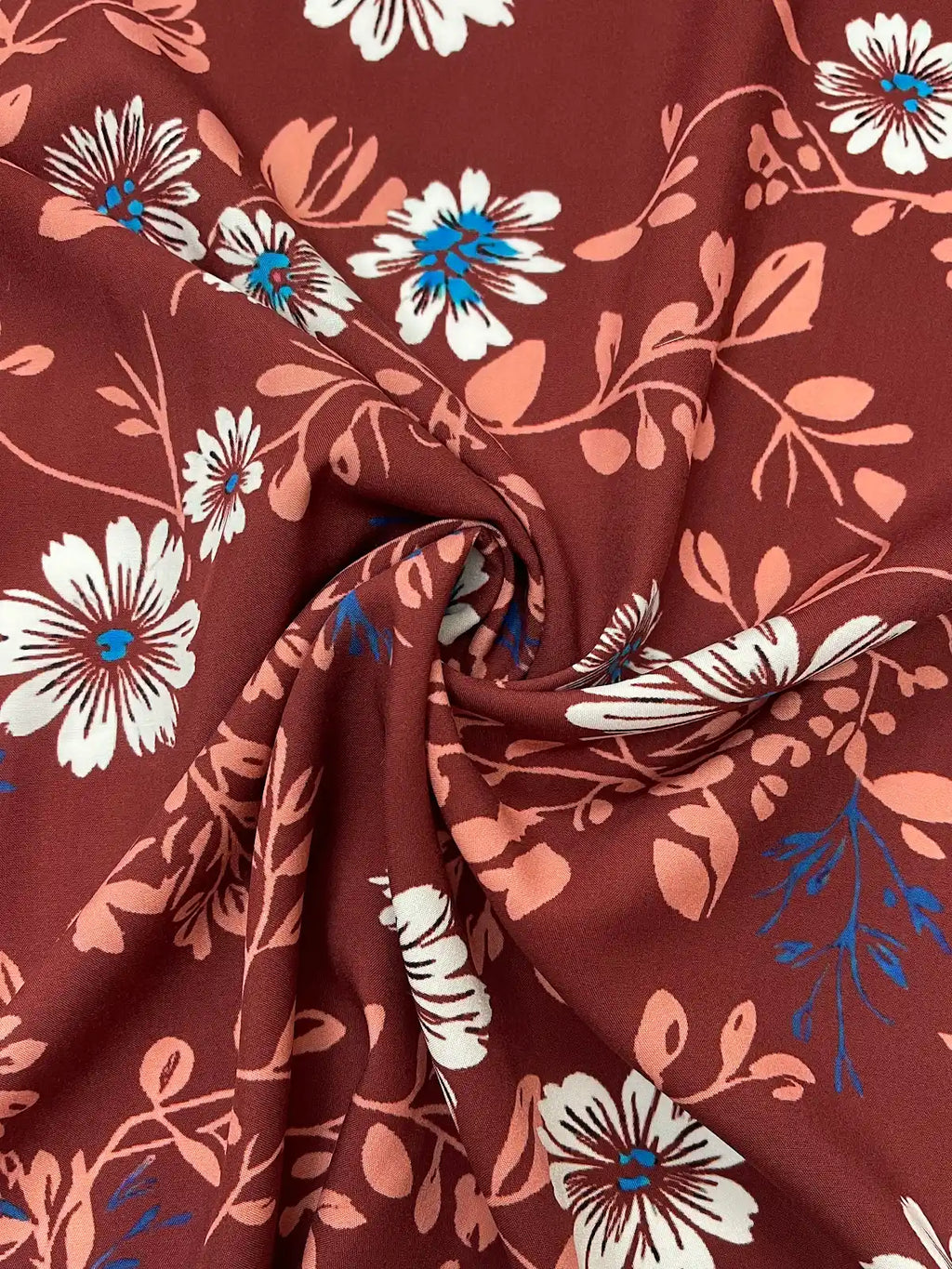 Floral & Vines Print in Rust | Viscose