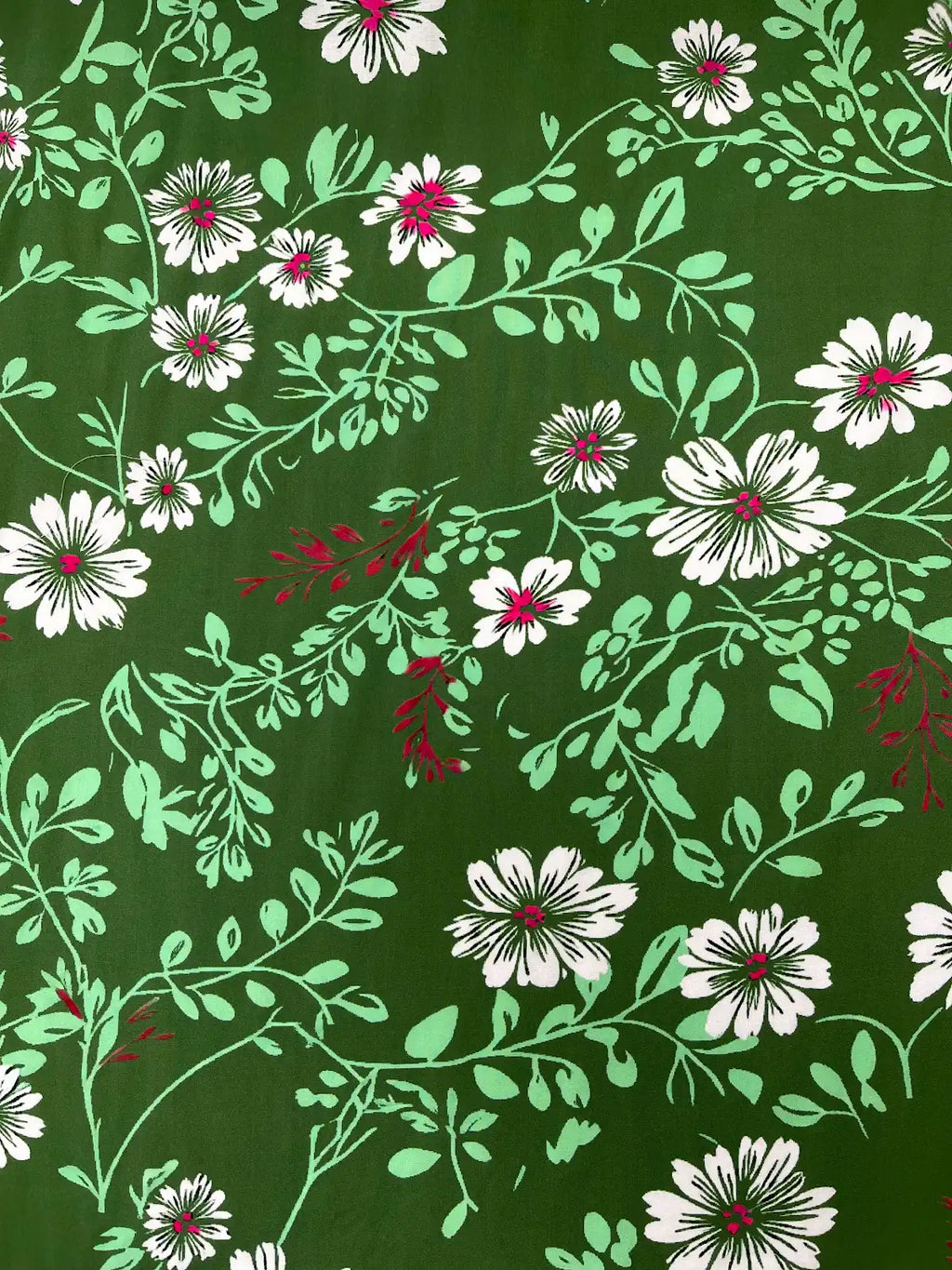 Floral & Vines Print in Green | Viscose