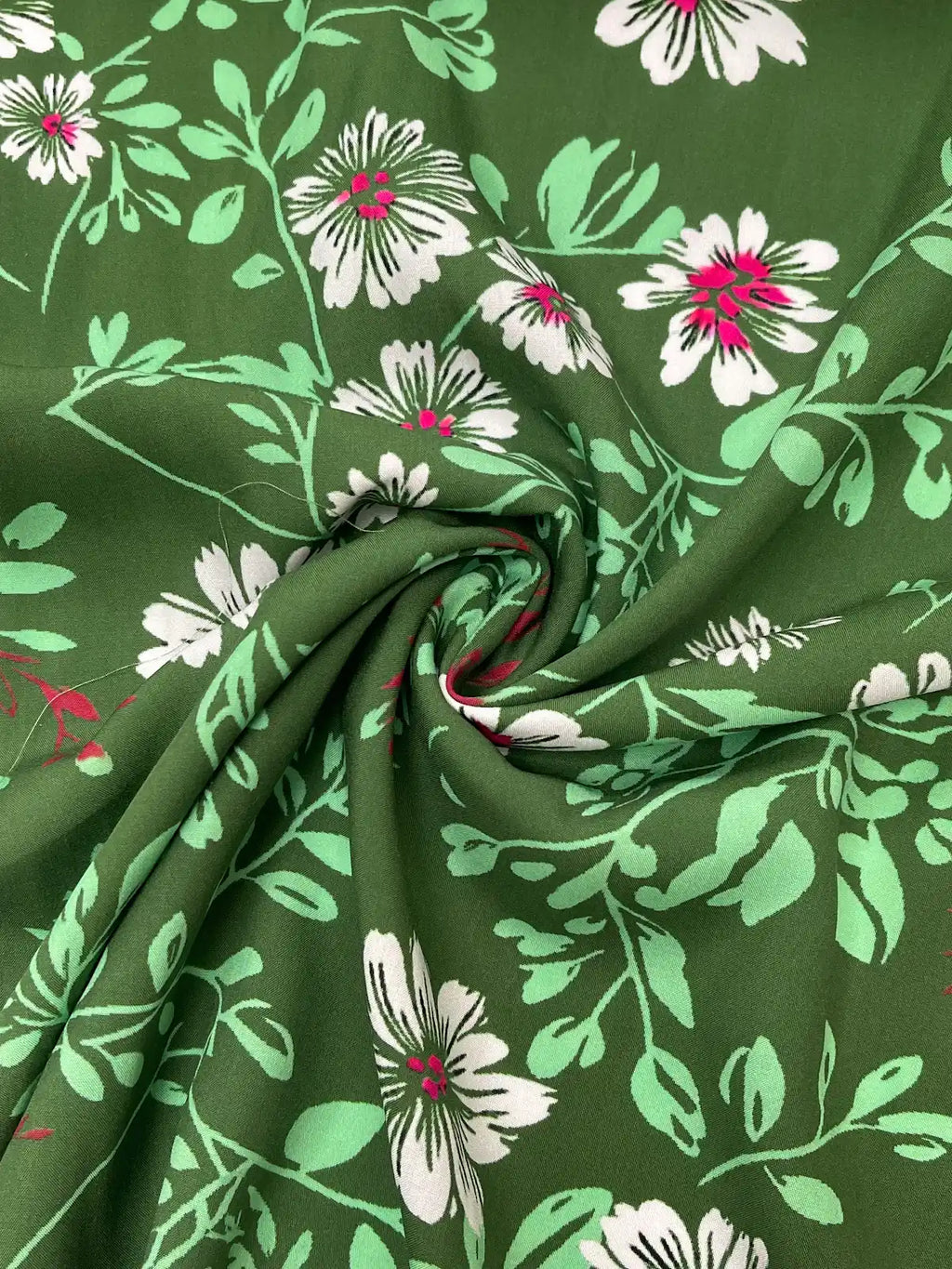 Floral & Vines Print in Green | Viscose