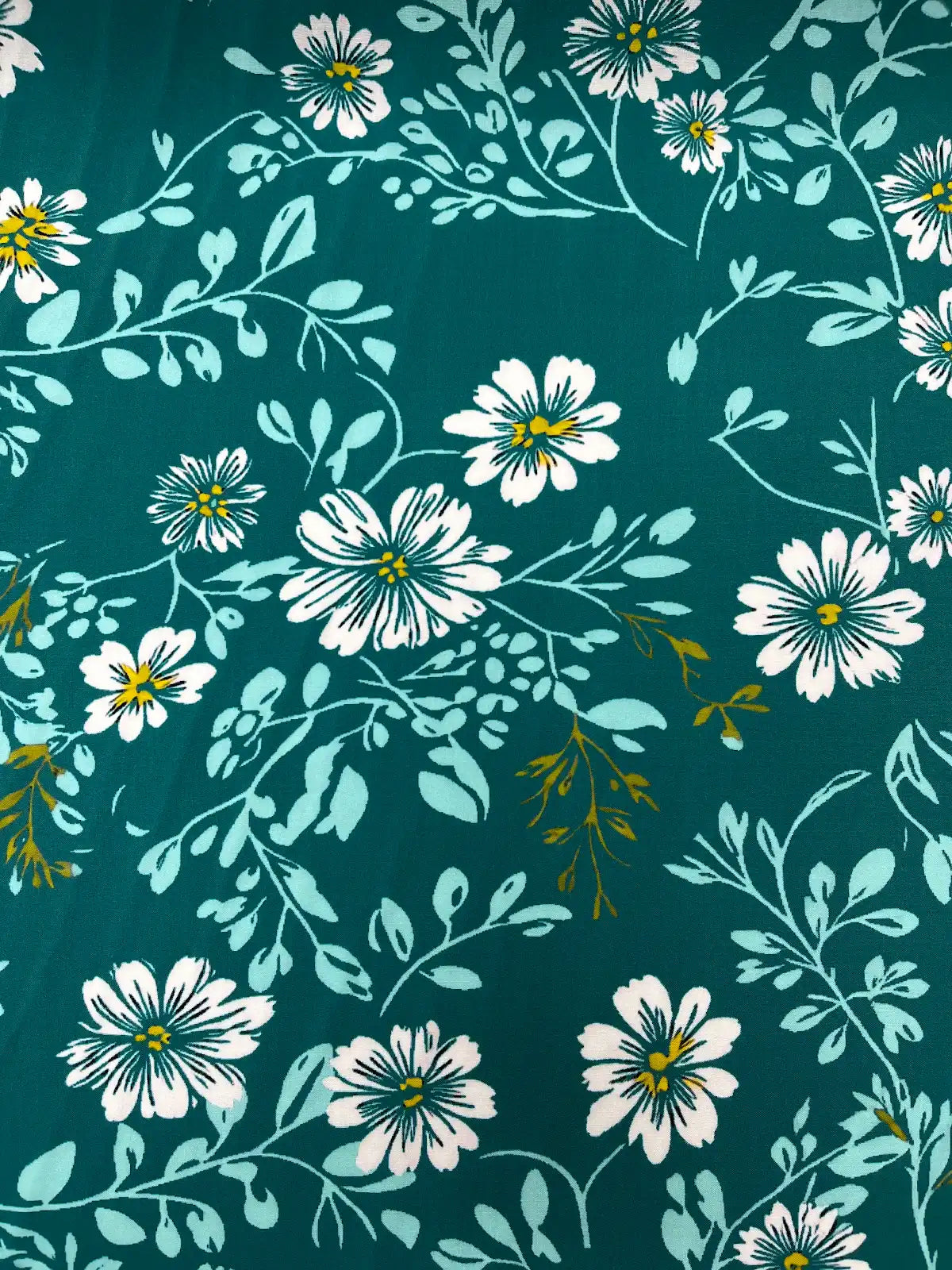 Floral & Vines Print in Turquoise | Viscose