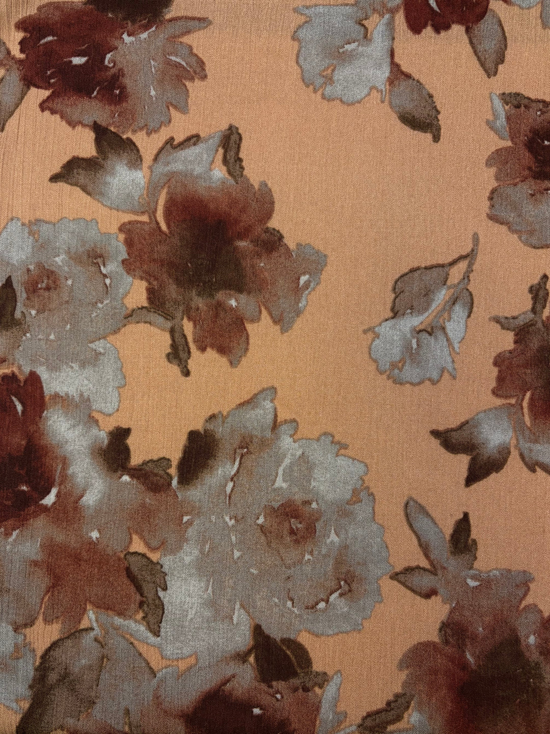 Red Floral on Sand Stone | Rayon Crinkle