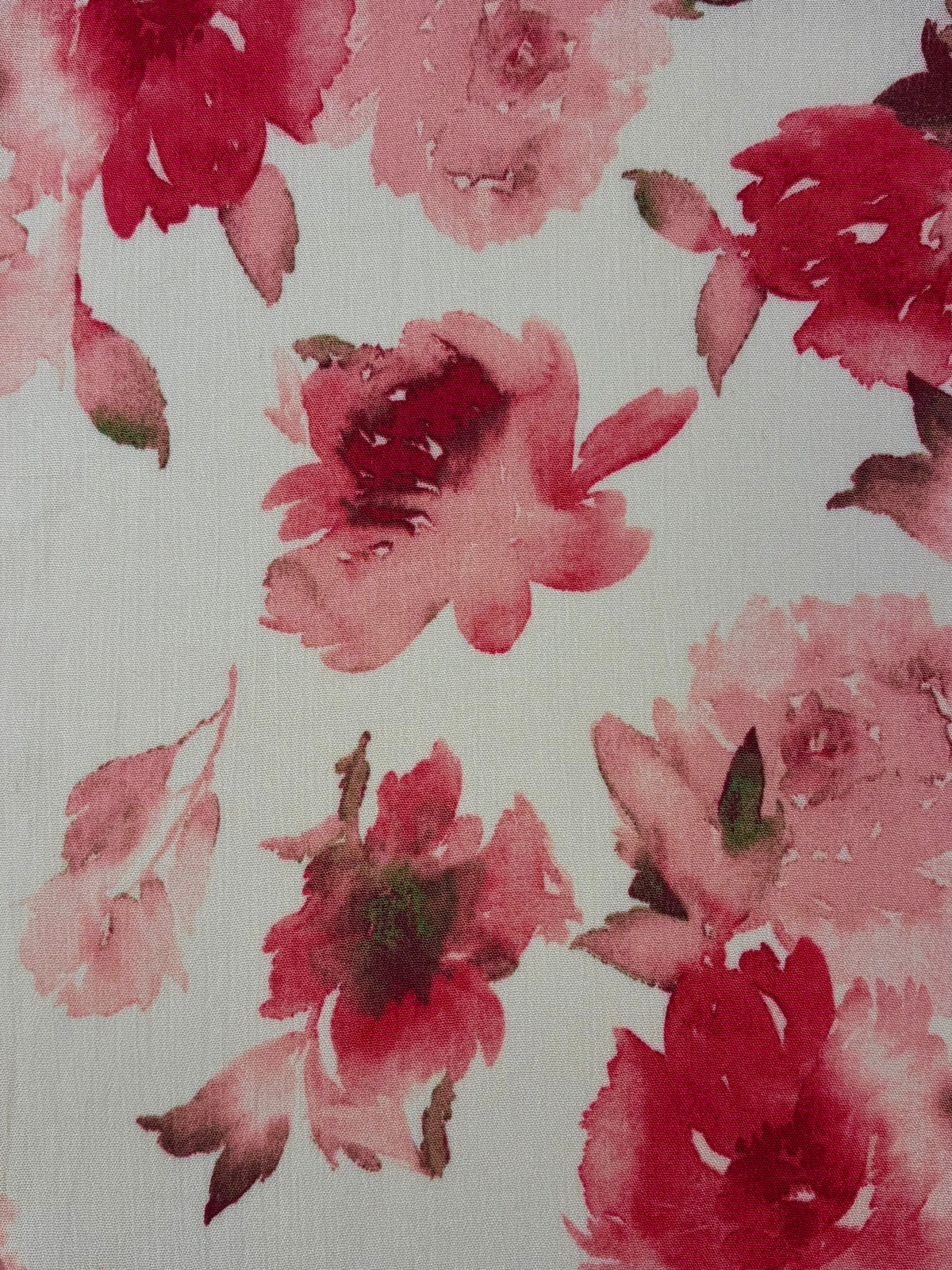 Rose Dust Floral on White | Rayon Crinkle