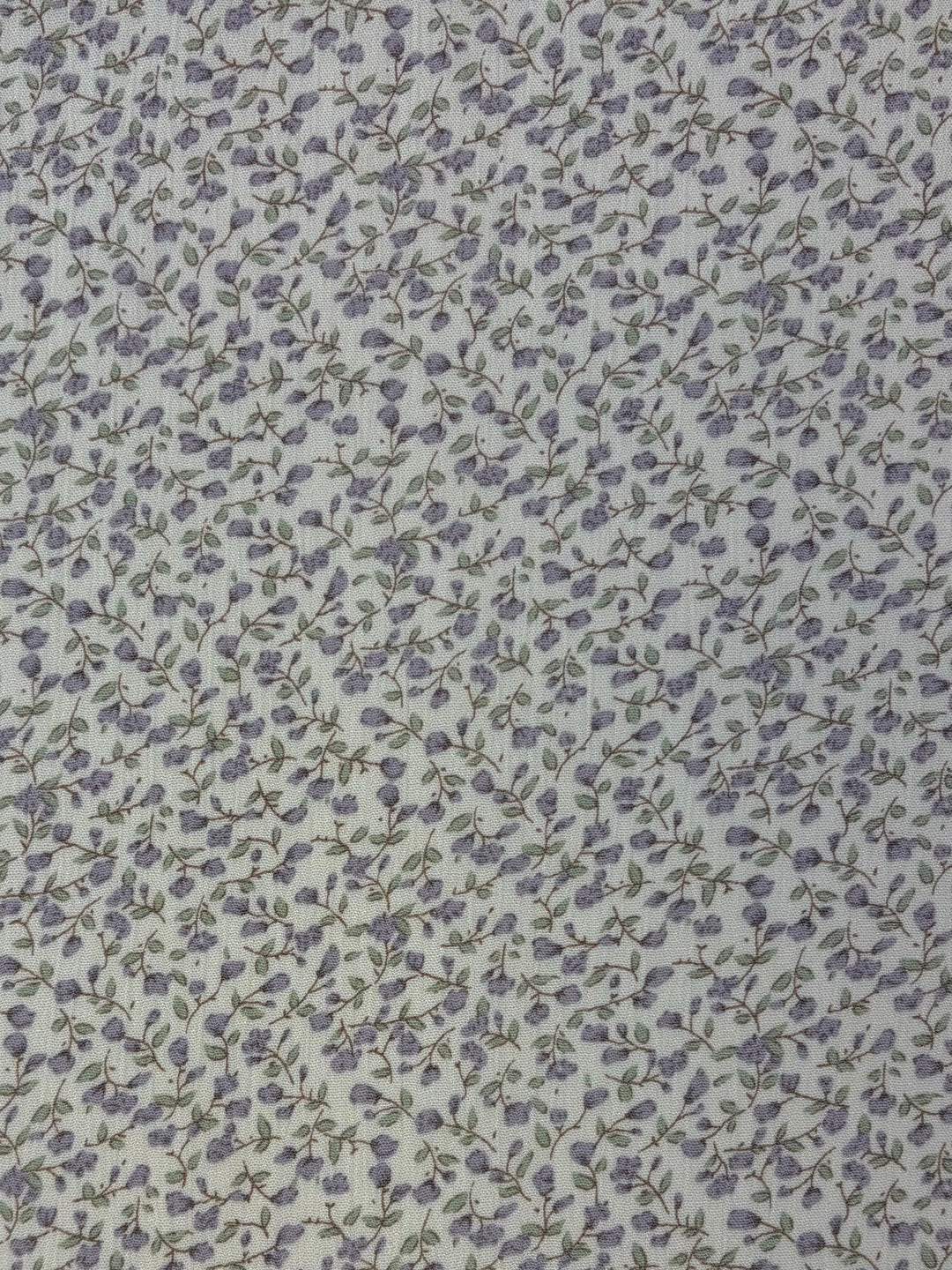 Lilac Ditsy Floral on White | Rayon Crinkle