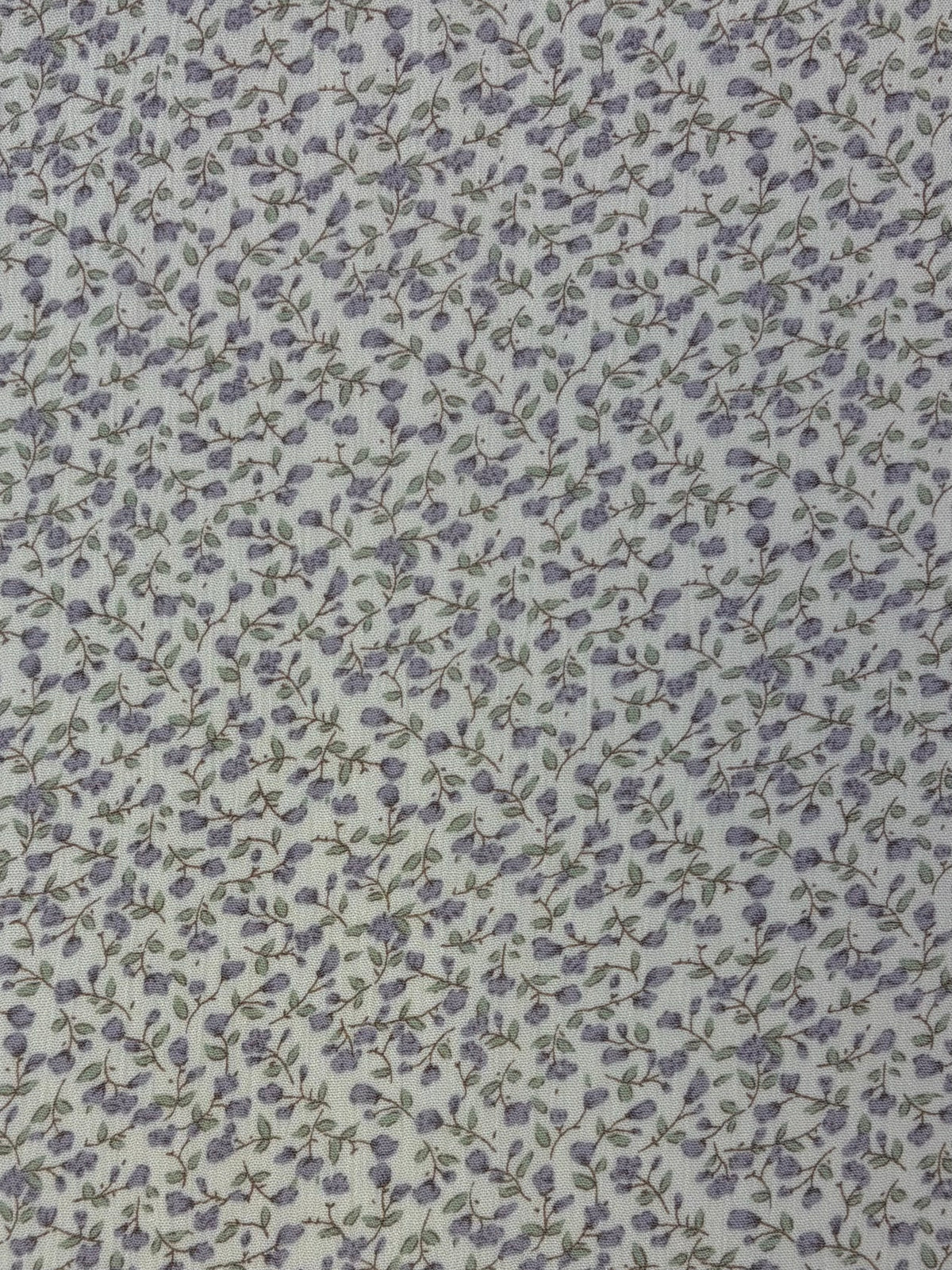 Lilac Ditsy Floral on White | Rayon Crinkle