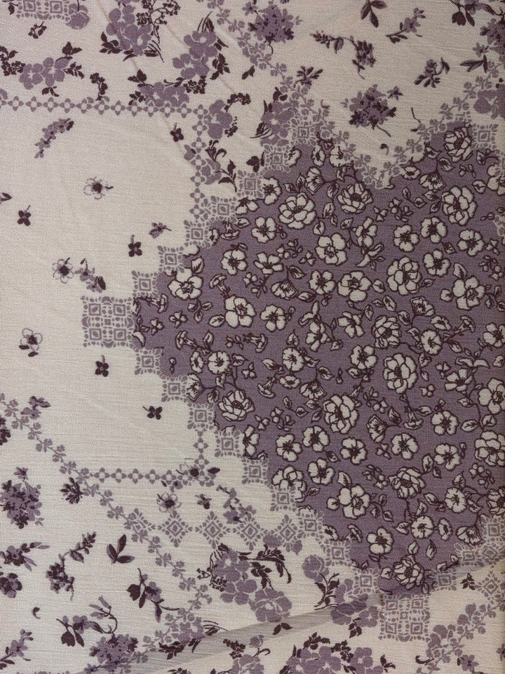 Muted Lavender with Flowers | Rayon