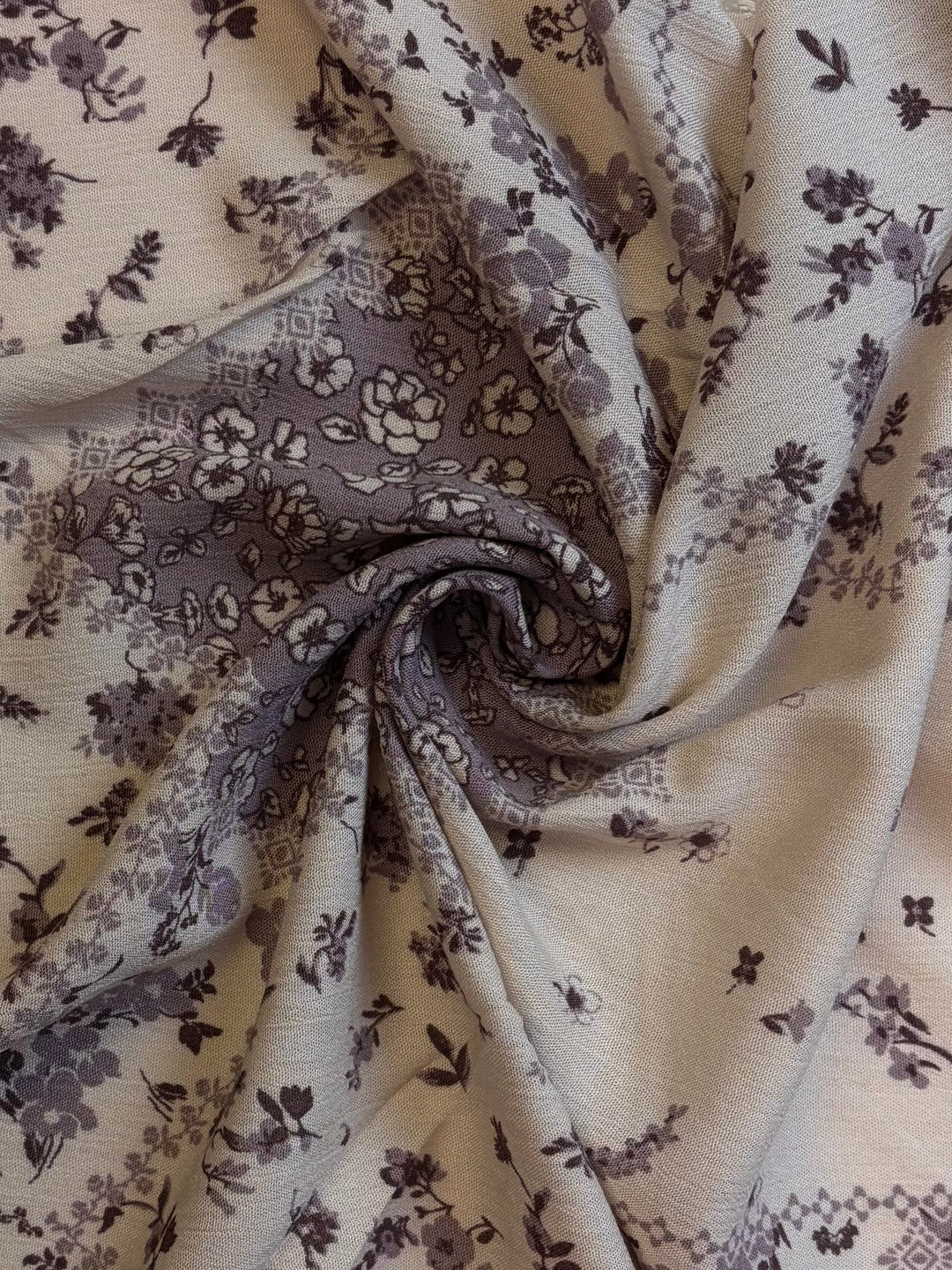 Muted Lavender with Flowers | Rayon