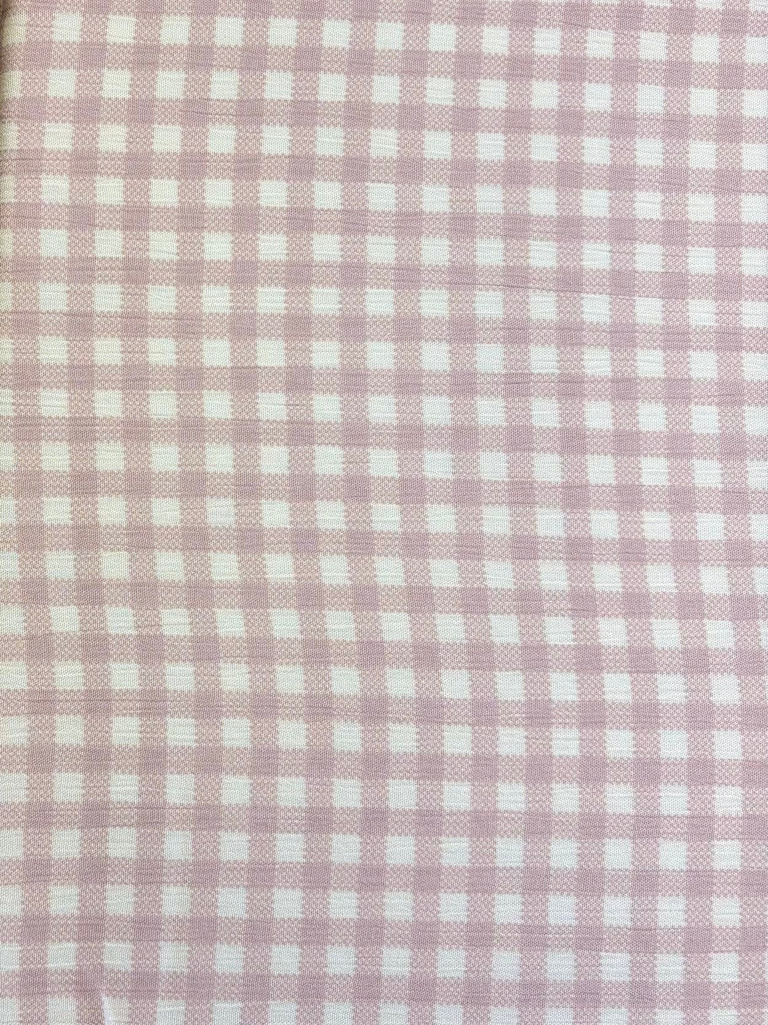 Cameo Rose Plaid | Rayon Crinkle