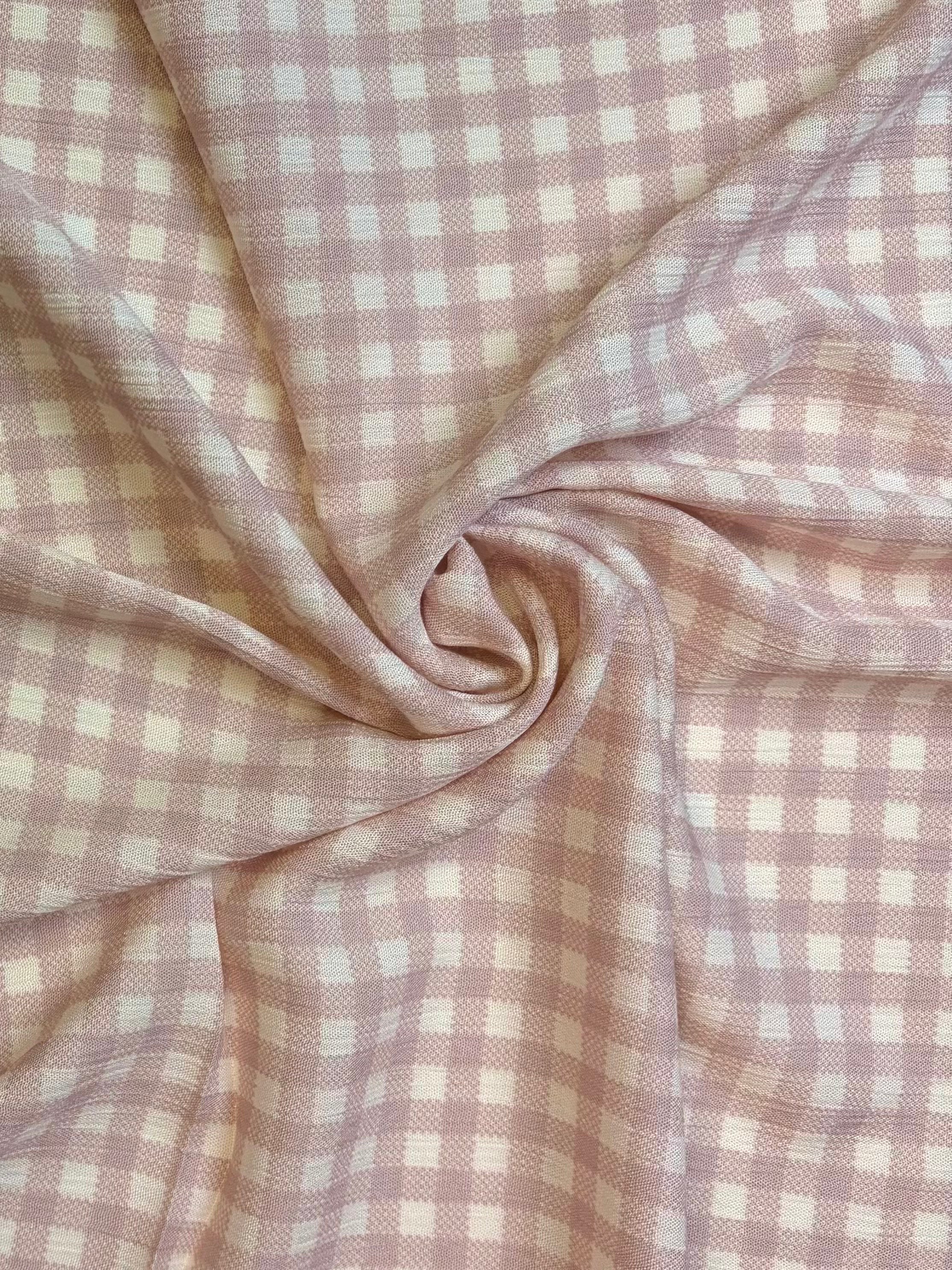 Cameo Rose Plaid | Rayon Crinkle