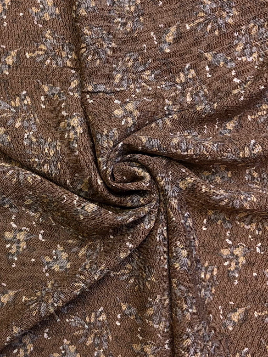 Brown with Flowers | Rayon Crinkle
