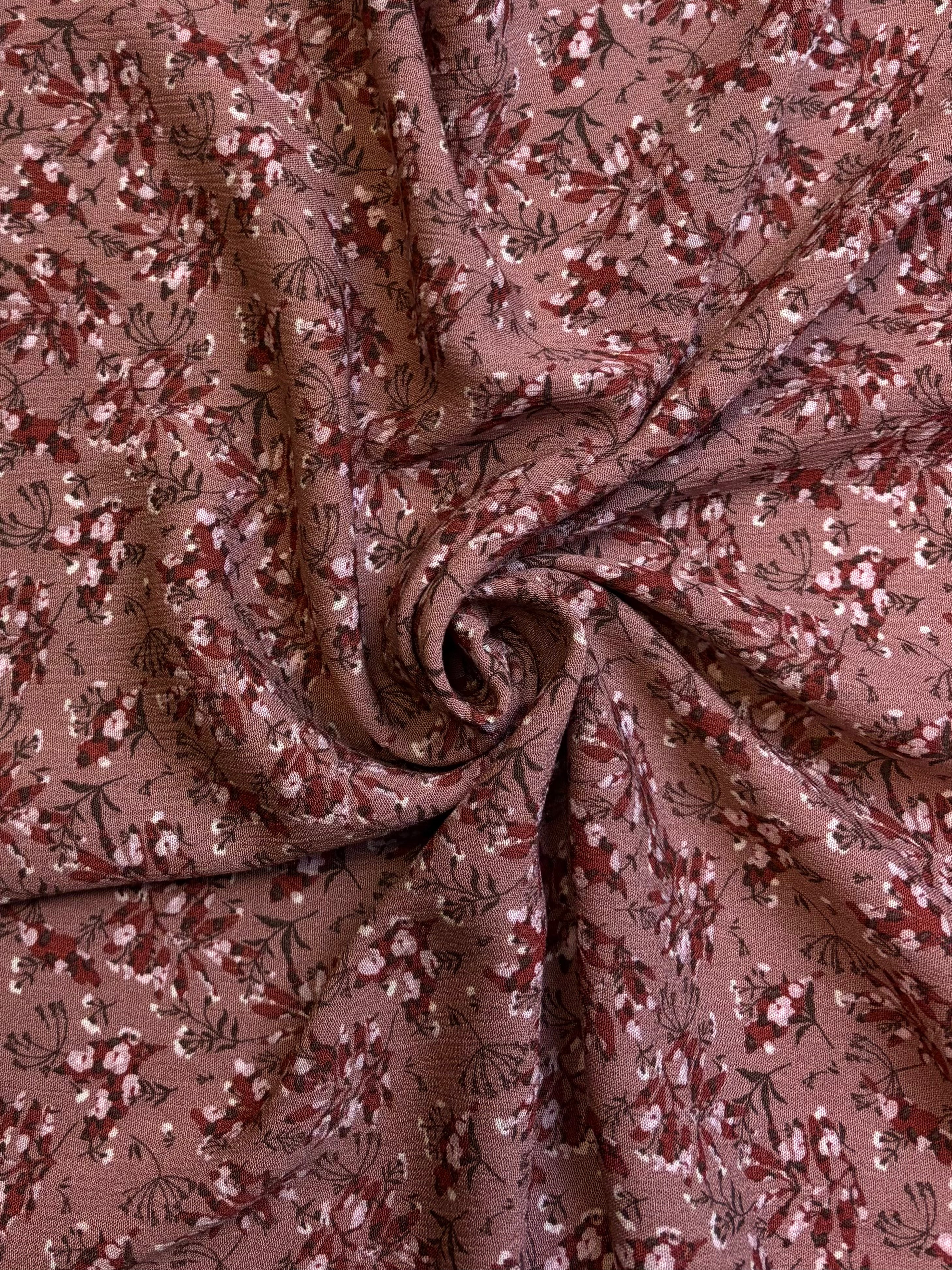 Dusty Rose Floral | Rayon Crinkle