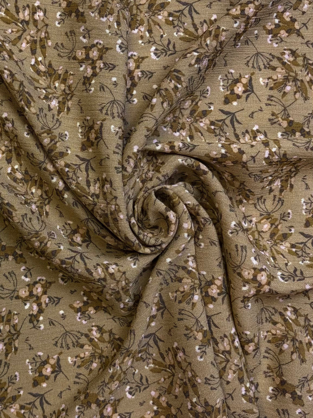 Olive Floral | Rayon Crinkle