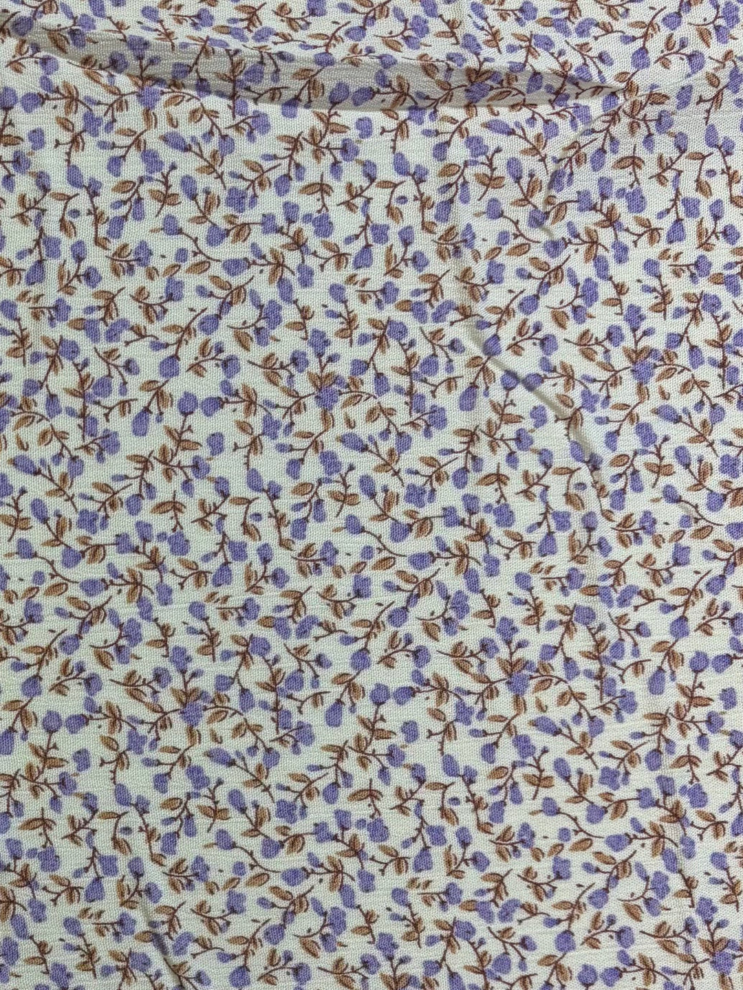 Lavender Flowers on White | Rayon Crinkle