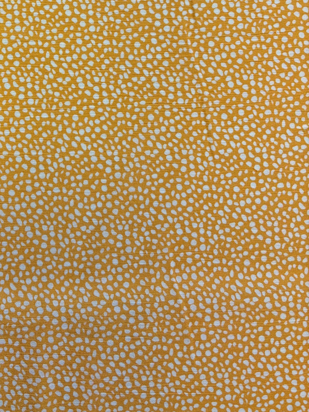 White Polka on Muted Yellow | Rayon Crinkle