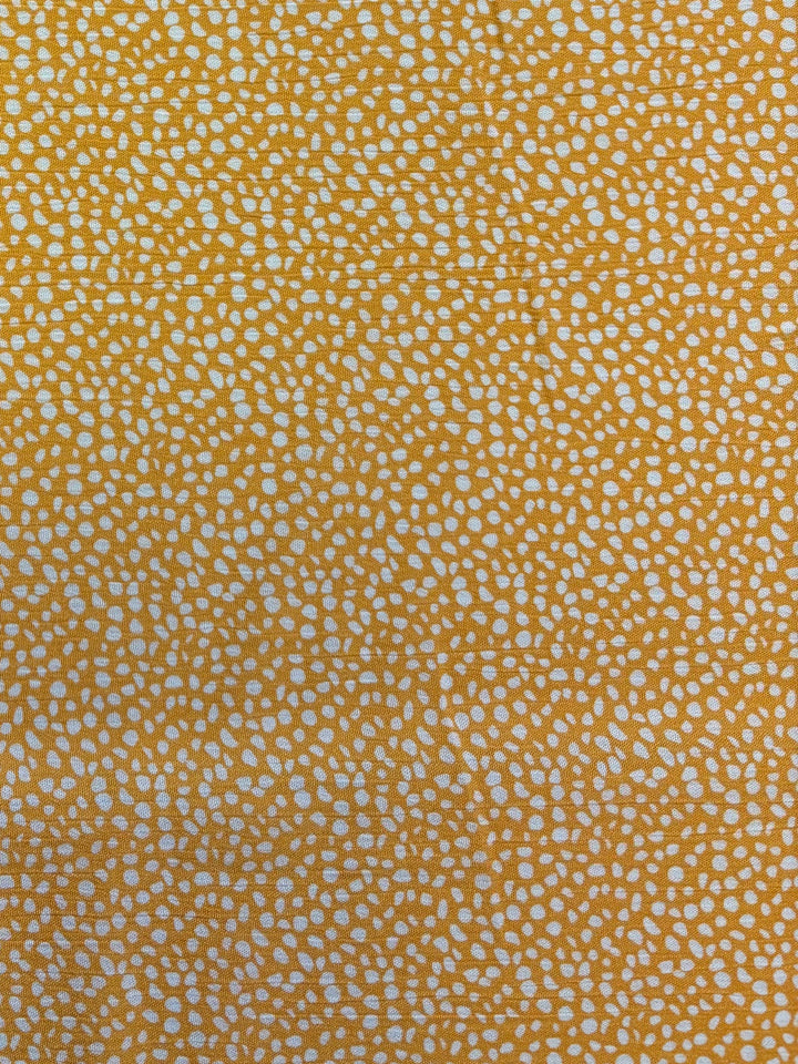 White Polka on Muted Yellow | Rayon Crinkle