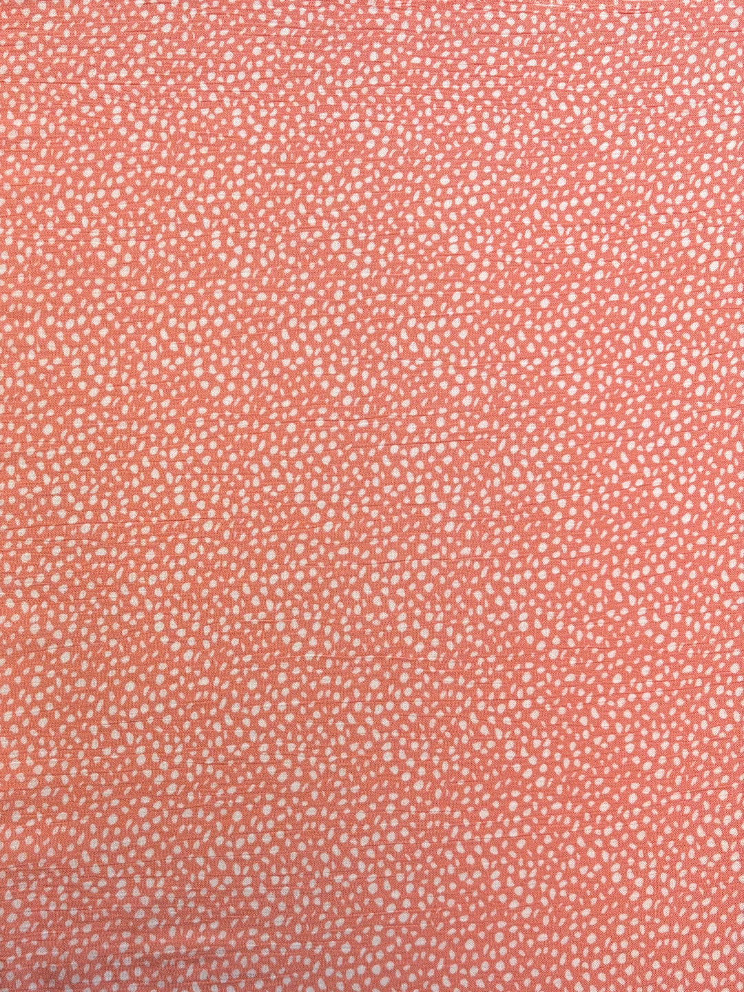 White Polka on Peach | Rayon Crinkle