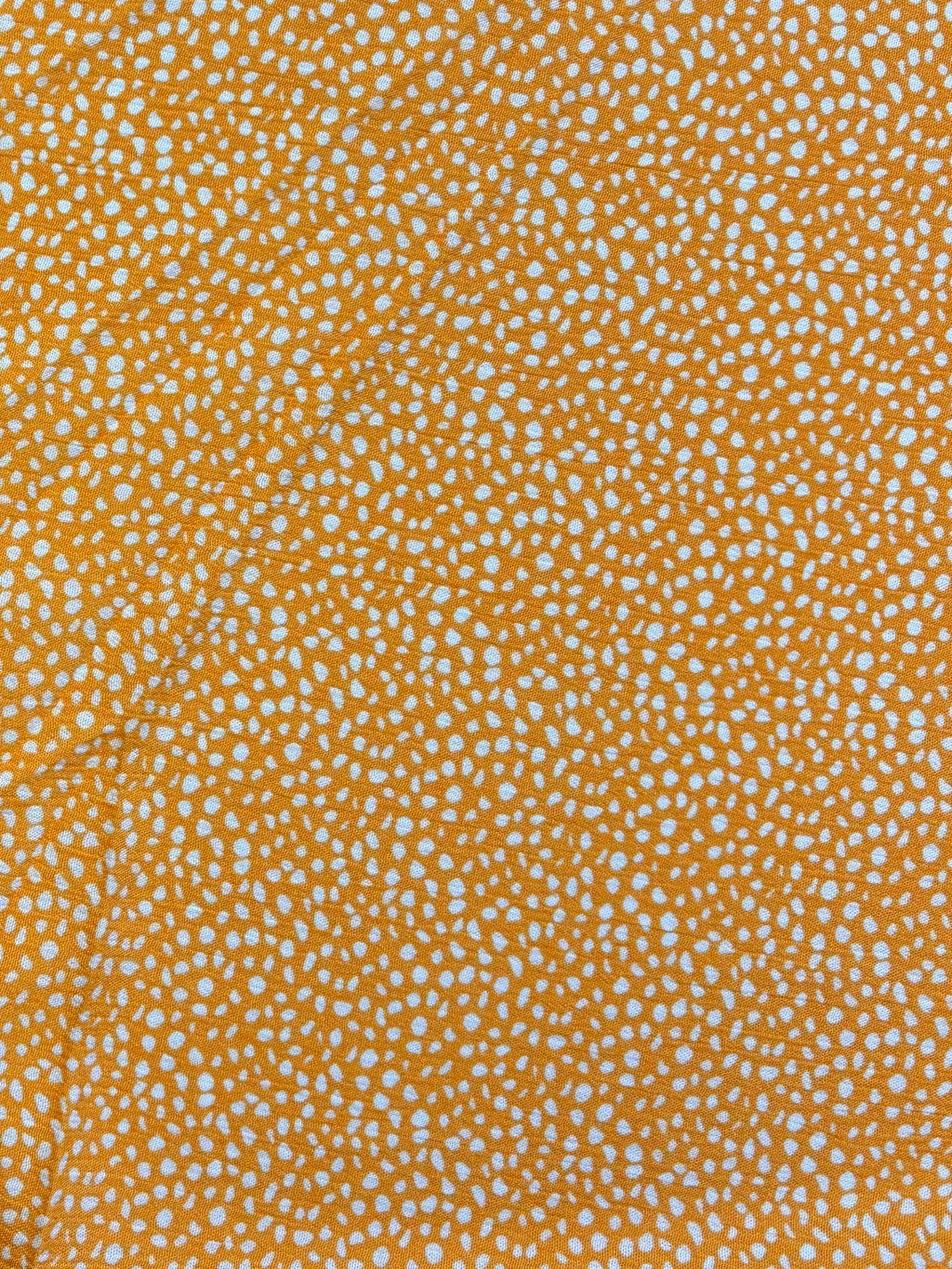 White Polka on Orange | Rayon Crinkle