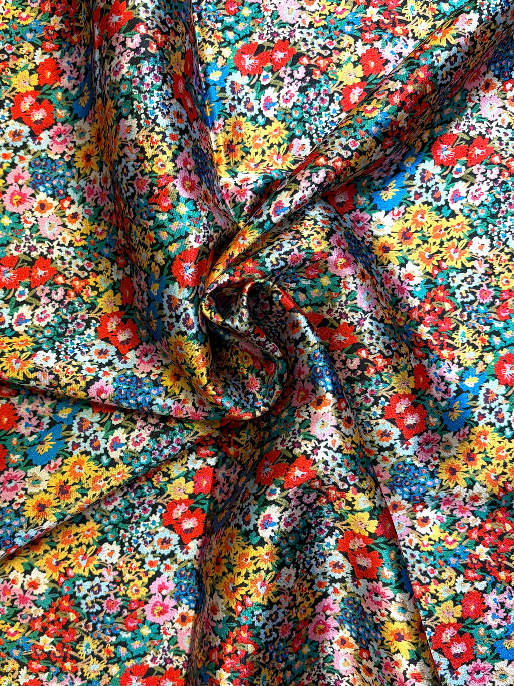 Bold Multi Ditsty Floral Charmeuse