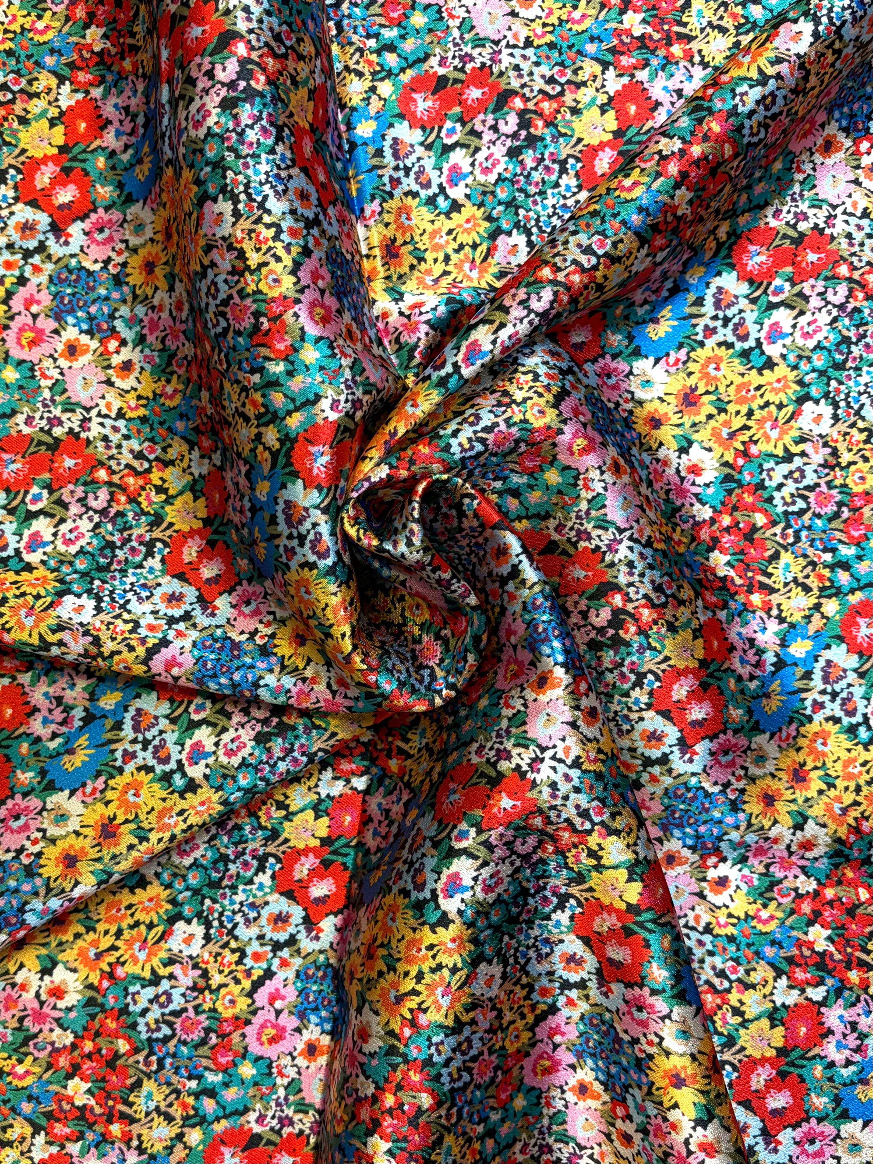 Bold Multi Ditsty Floral Charmeuse