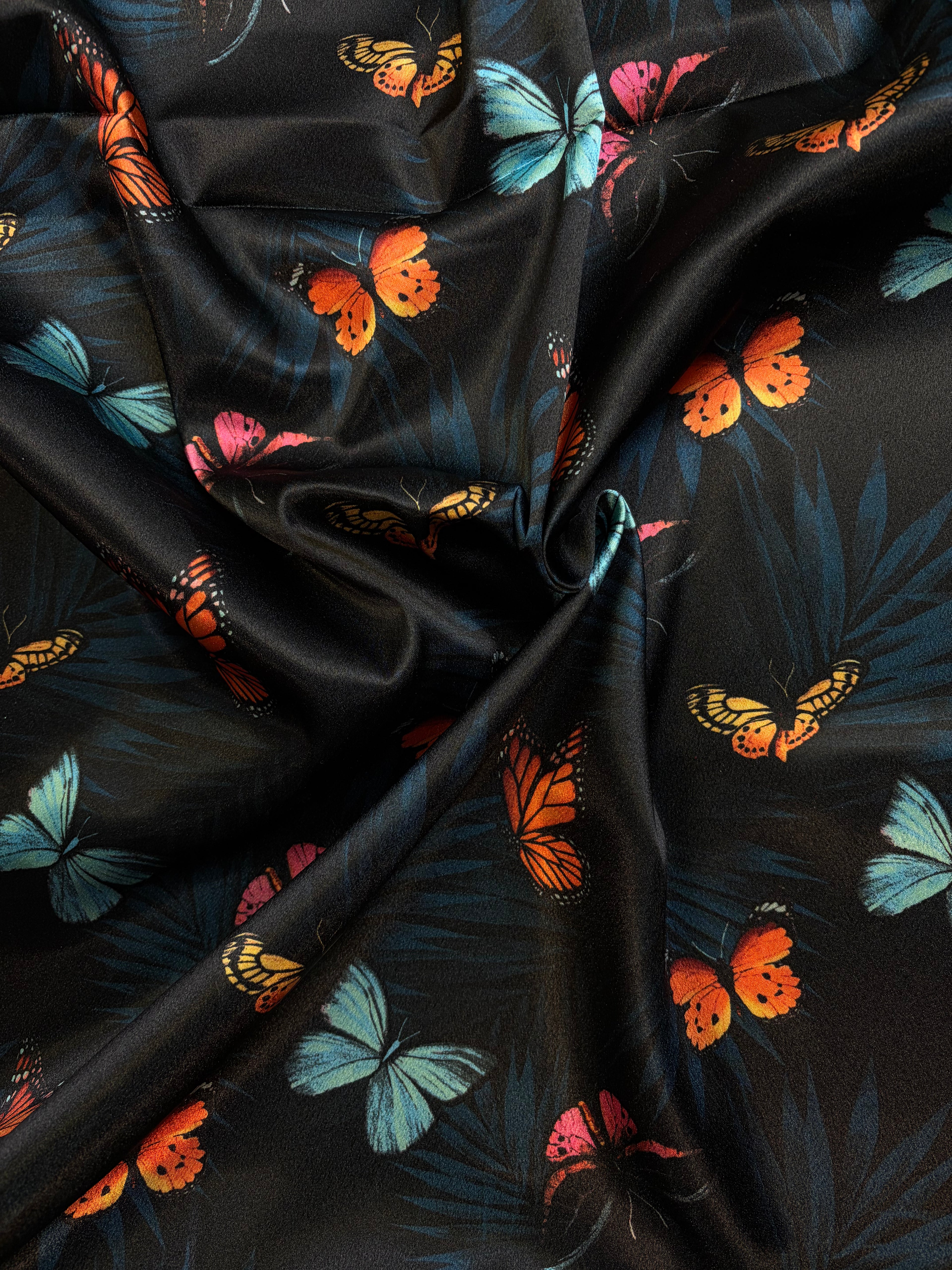 Dark Butterflies Charmeuse