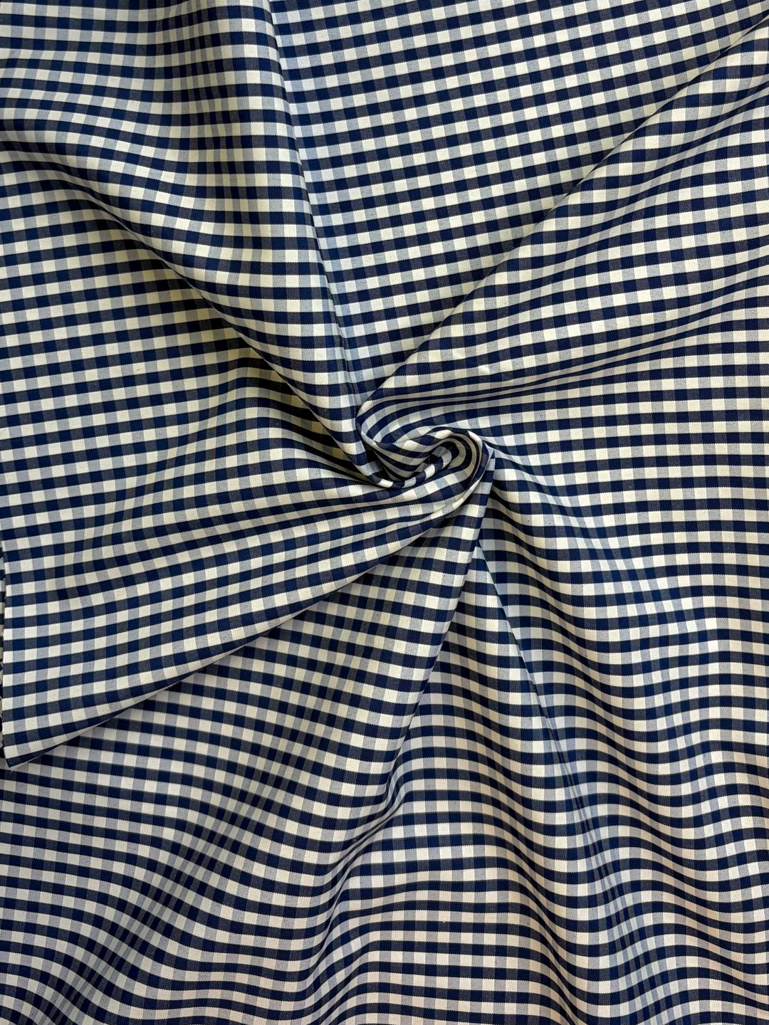 Navy and White Mini Gingham | Shirting