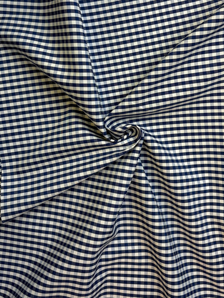 Navy and White Mini Gingham | Shirting