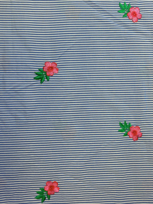 AST Striped Embroidered Floral | Shirting