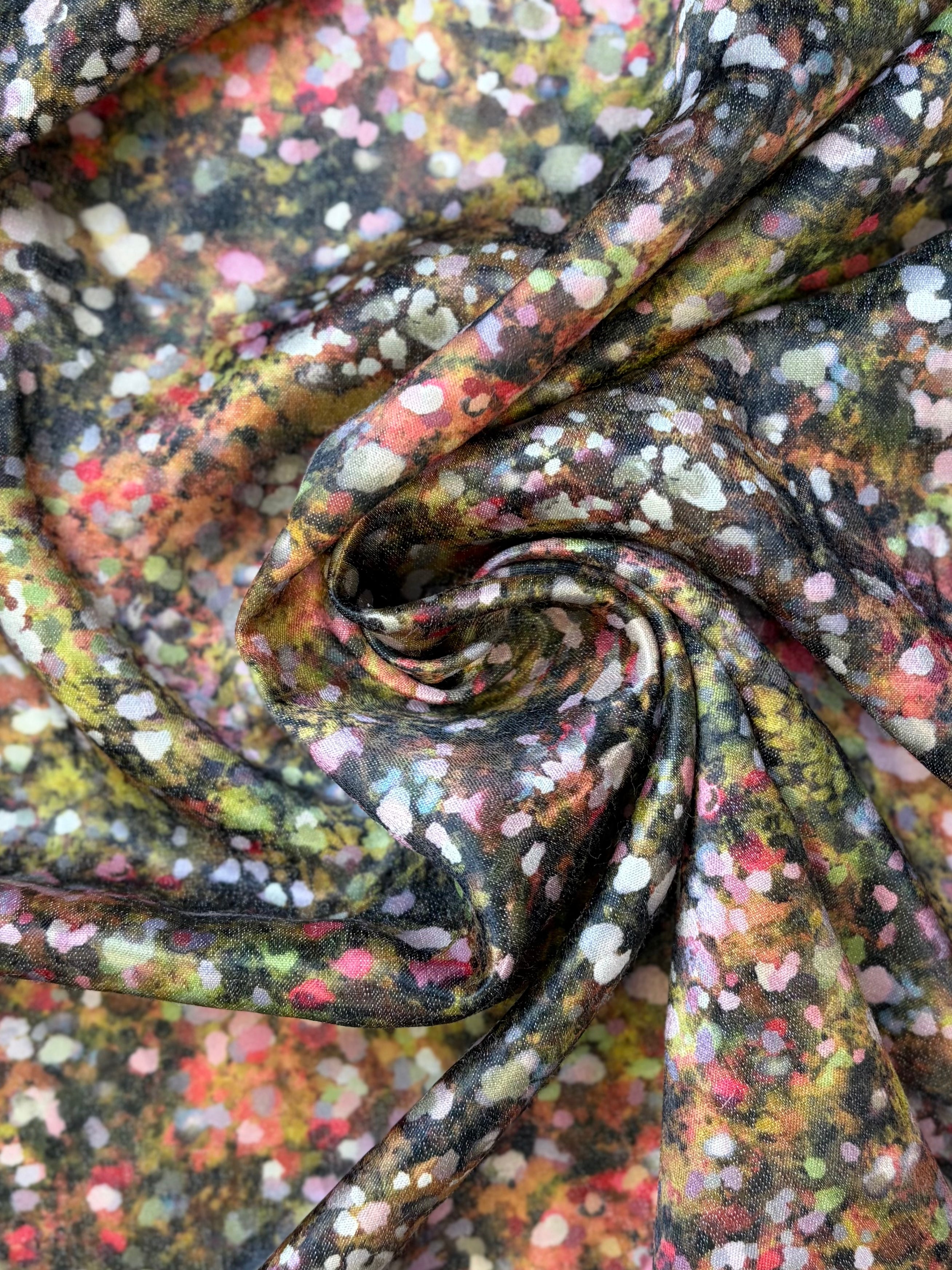 Green Satin Rayon Blend