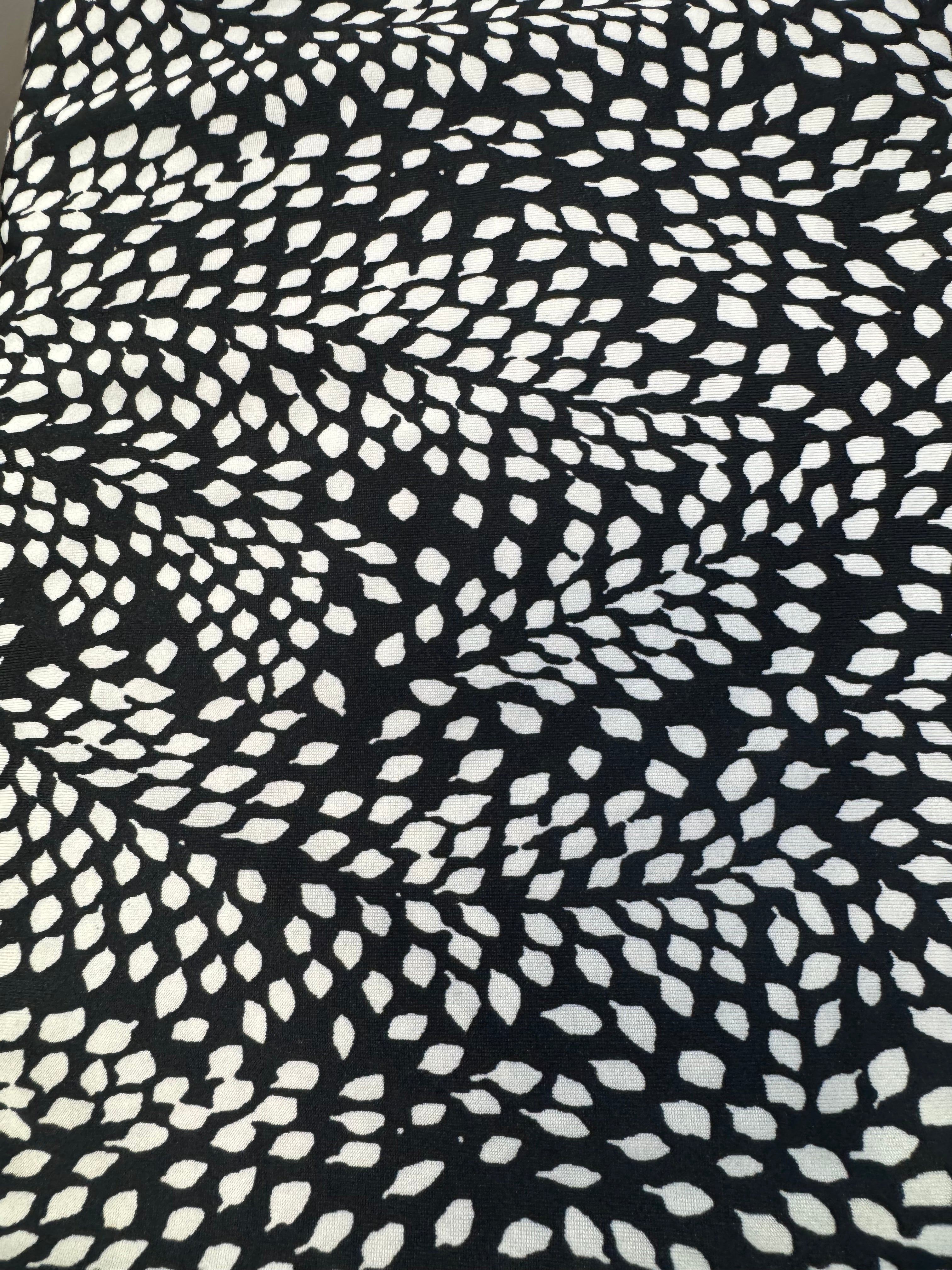 Black and White Leaves | Jersey Knit