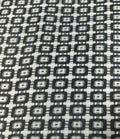 White with Black and Silver Geometric Squares | Jacquard
