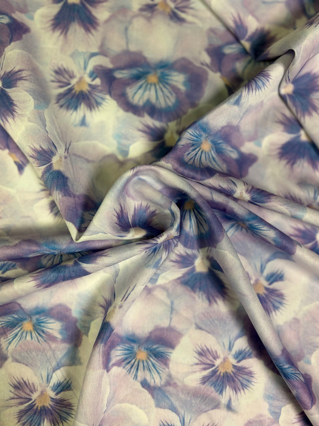 Purple Pansy Stretch Chiffon