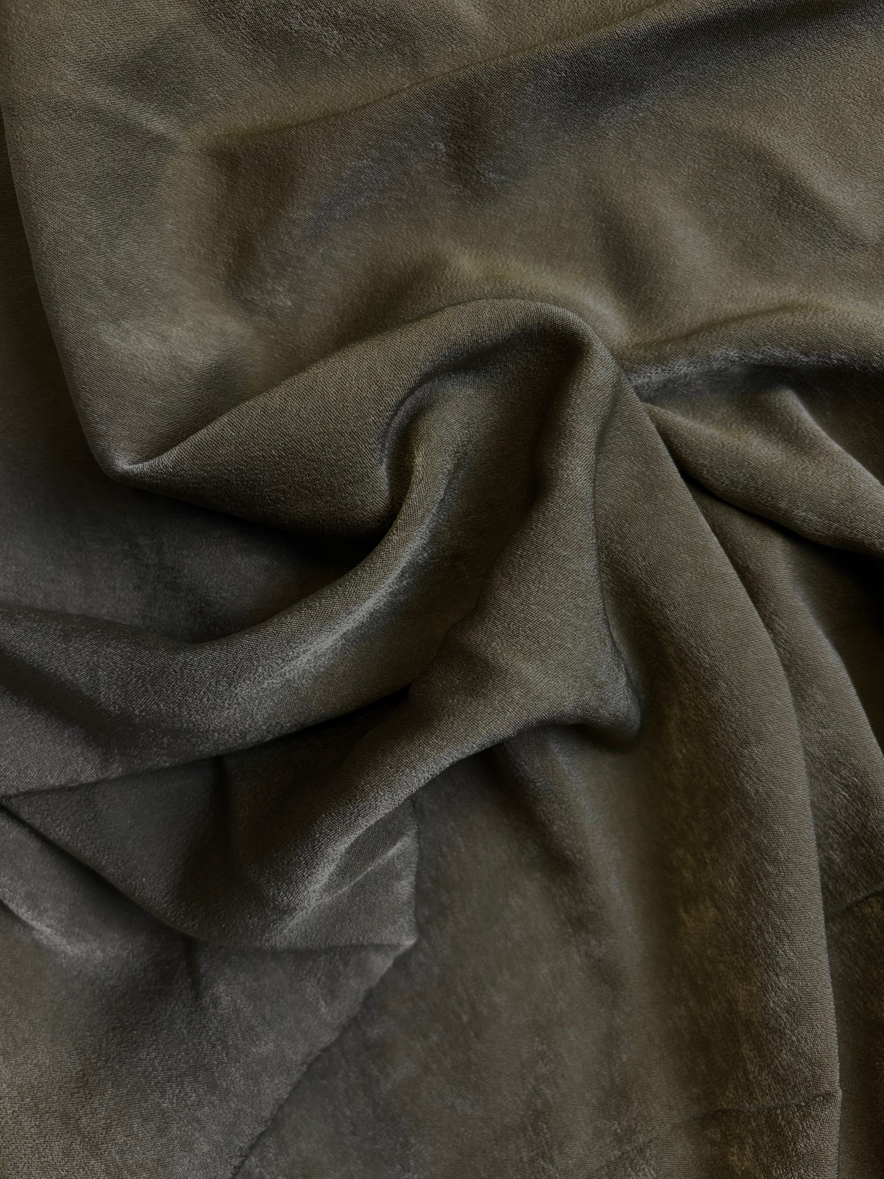 Olive Brushed Sueded Faille