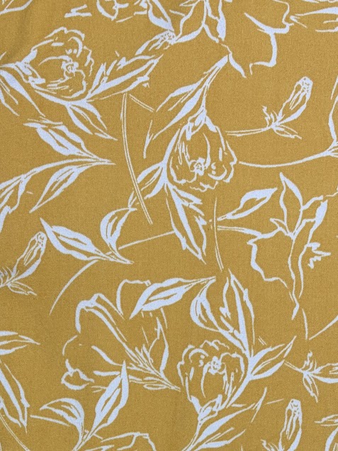 Yellow Floral Printed Knit