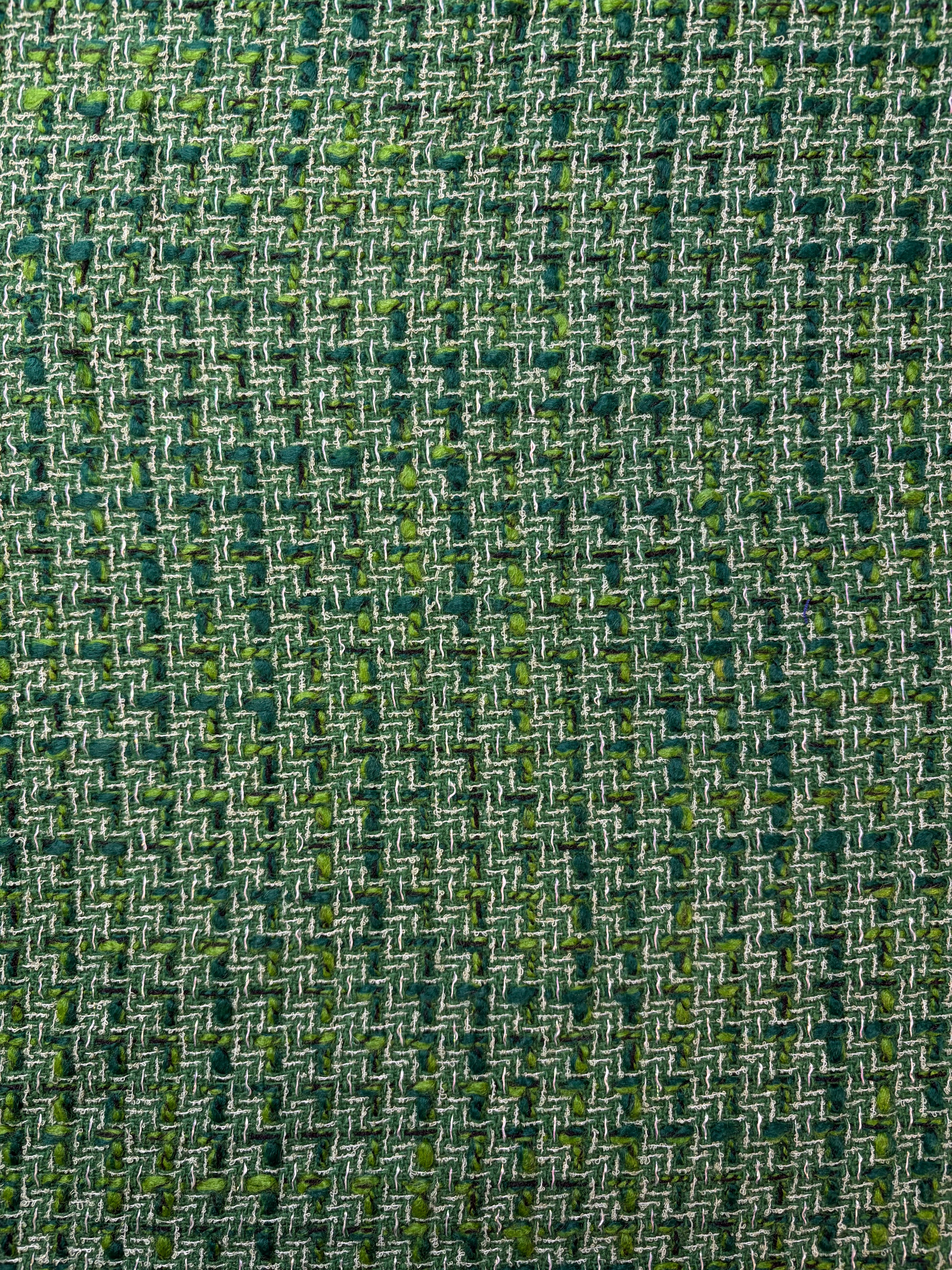 Green Chanel Dead-stock Fabric | Tweed | Made in Italy