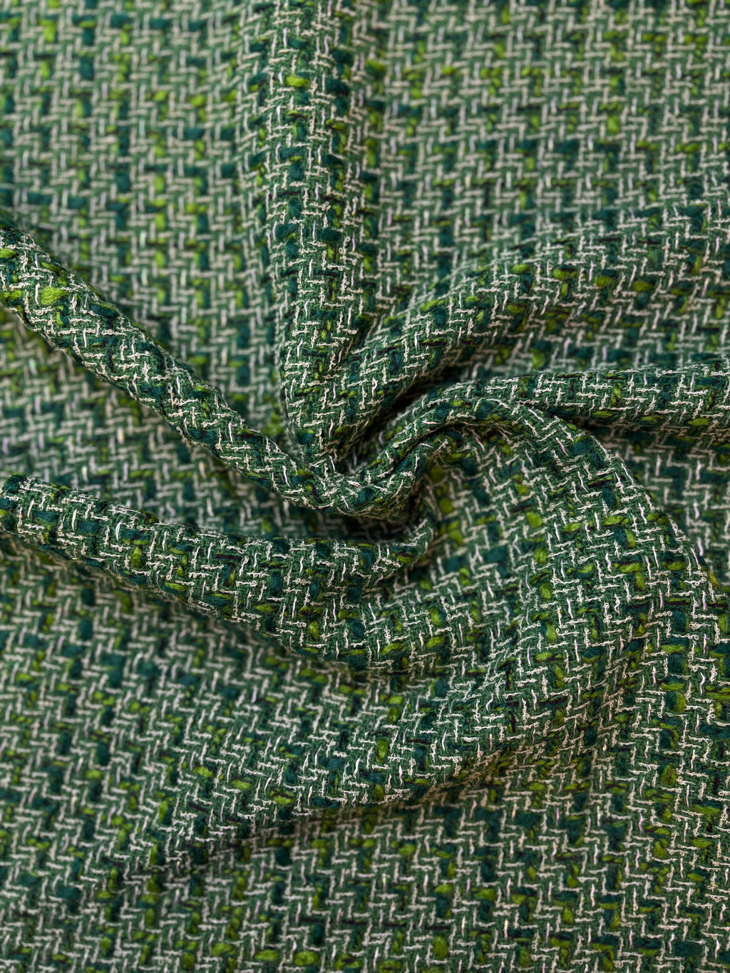 Green Chanel Dead-stock Fabric | Tweed | Made in Italy
