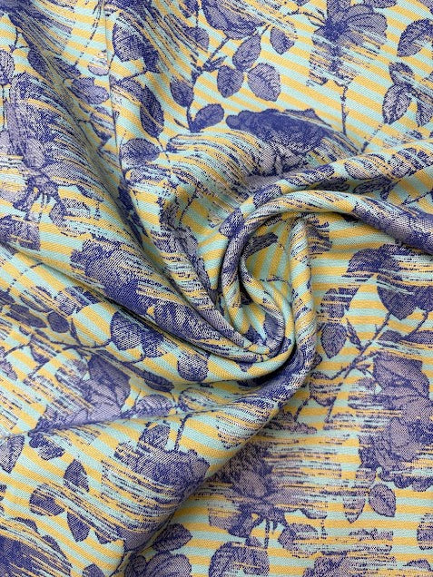 Jacquard Viscose blend| Floral print | Made in italy