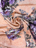 Poly Blend Purple Floral Pink Tone | Made in Italy