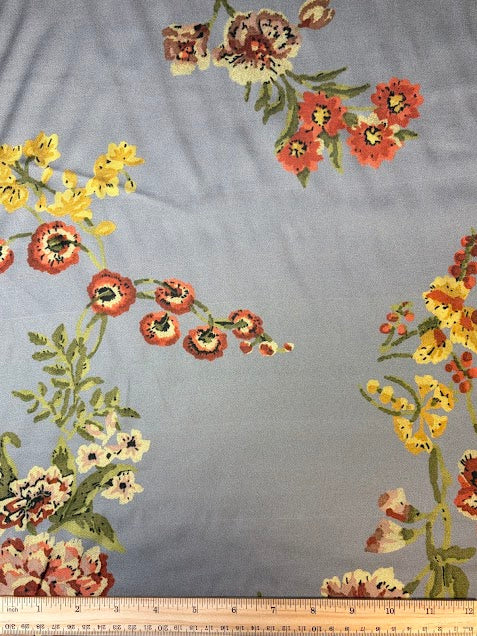 Silk Multi Floral on Dark Gray | Made in Italy